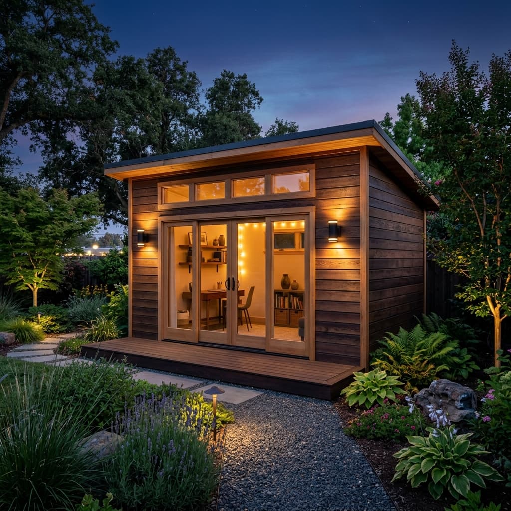 The Sutter Studio custom wooden shed in Yuba City