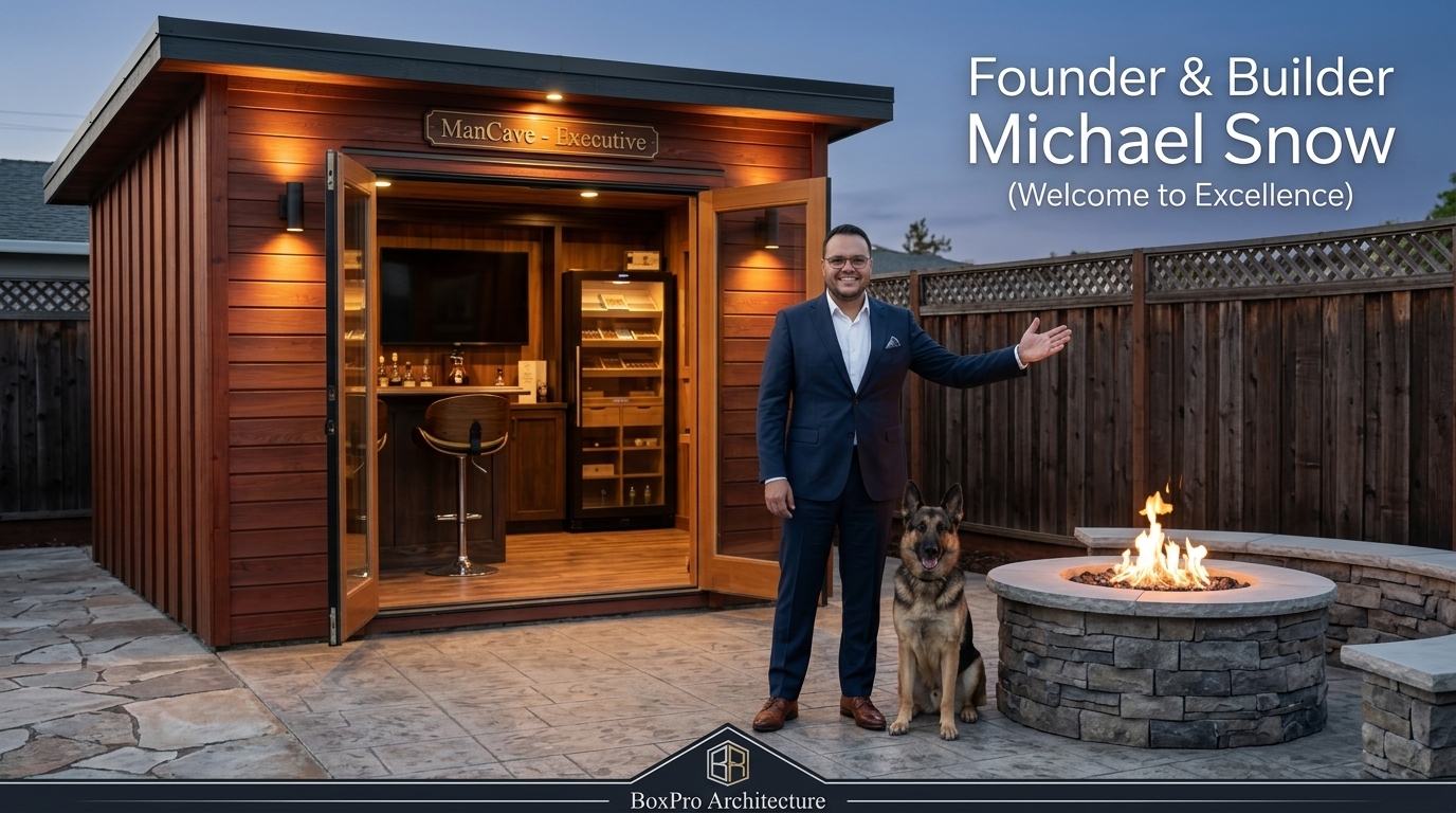 Founder Michael Snow with Diesel on site in Yuba City