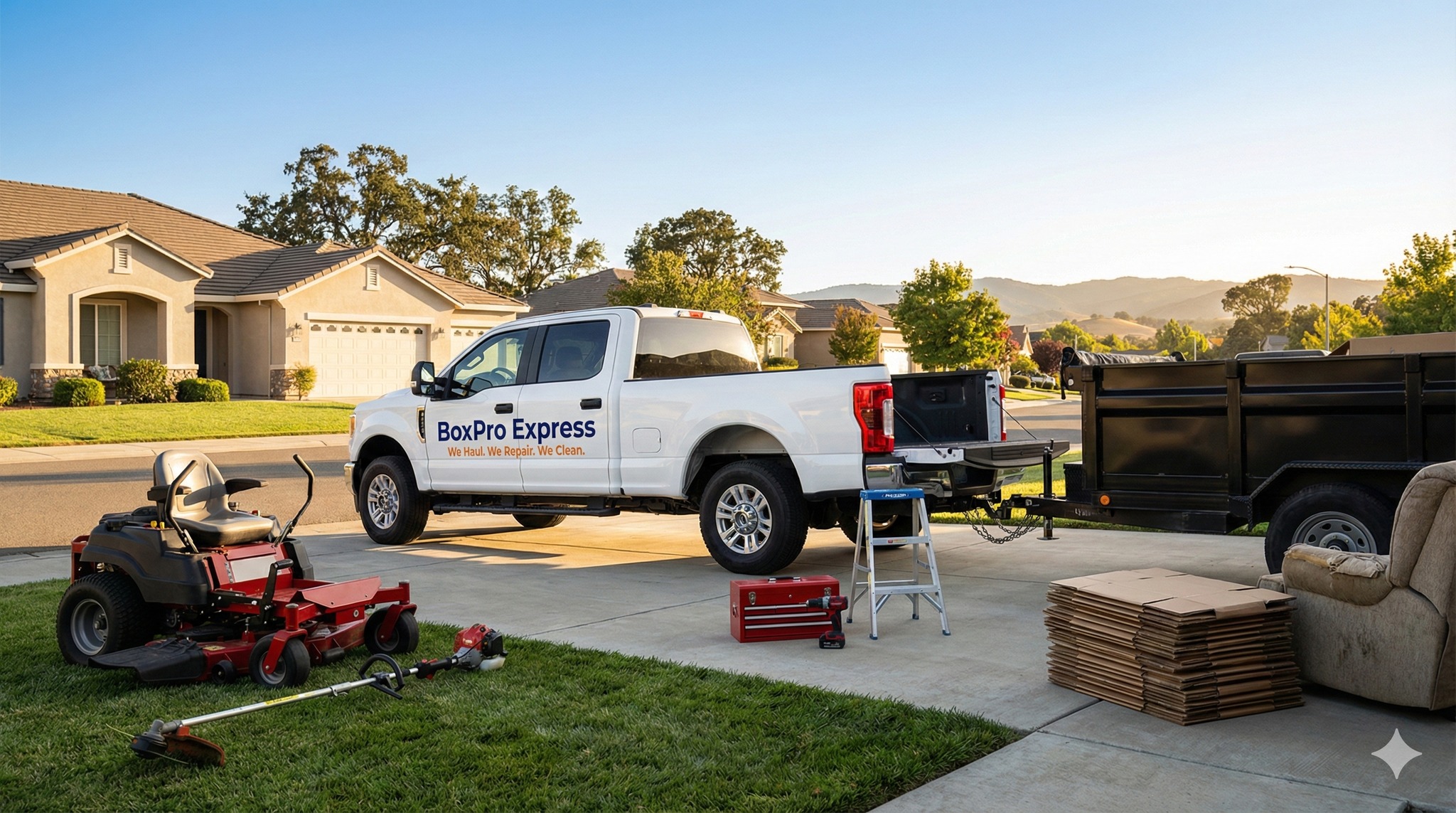 Truck and trailer hauling out