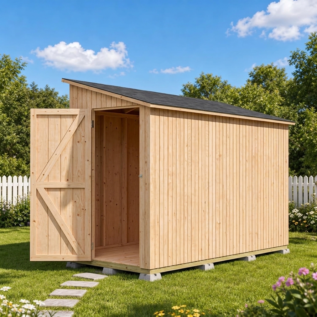 Option 1 End Door Breezeway Model 4x10 Lean-To Shed