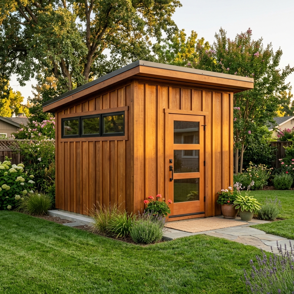 Custom 10x12 Western Red Cedar Storage Shed Yuba City CA