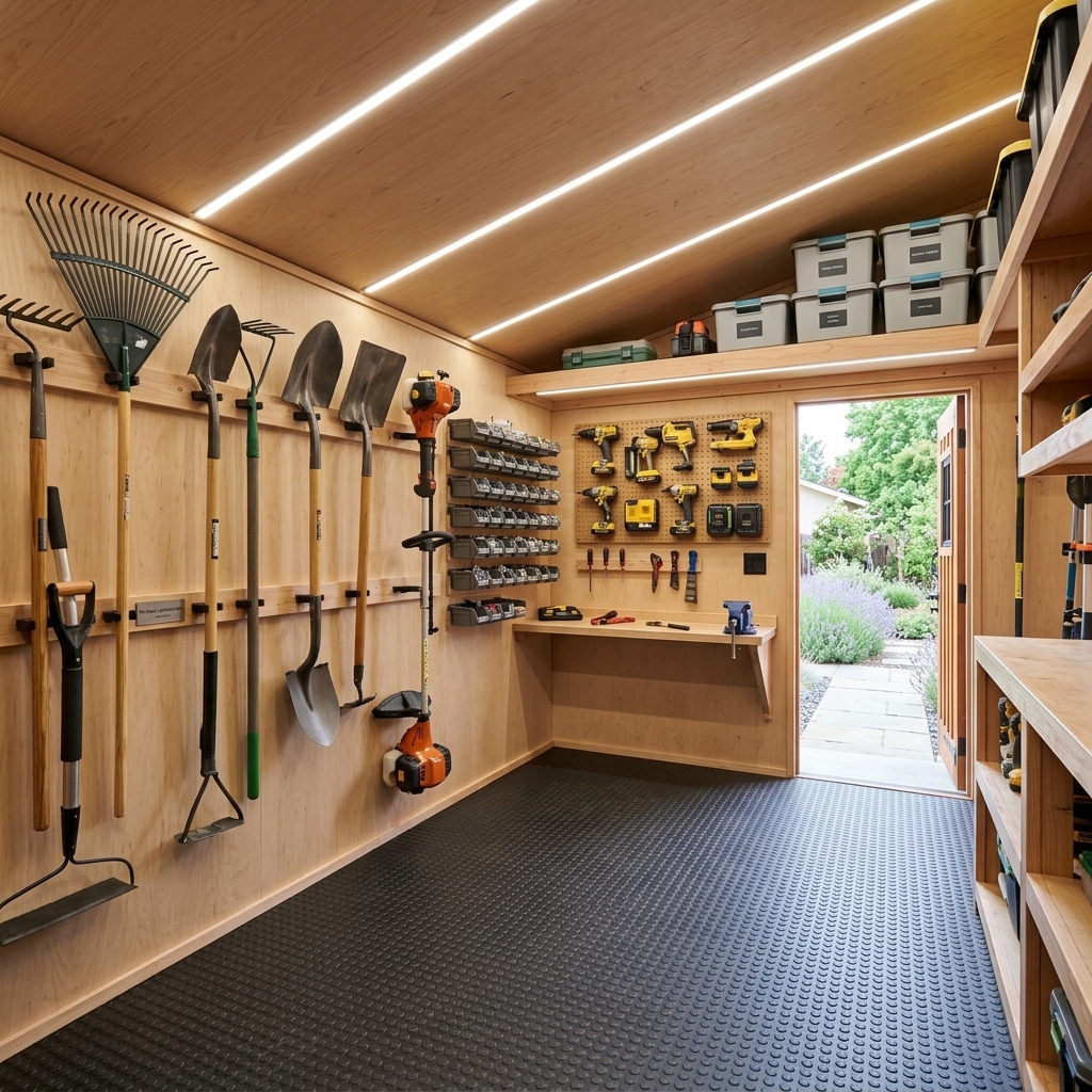 NorCal Lean-To Finished Interior Workspace