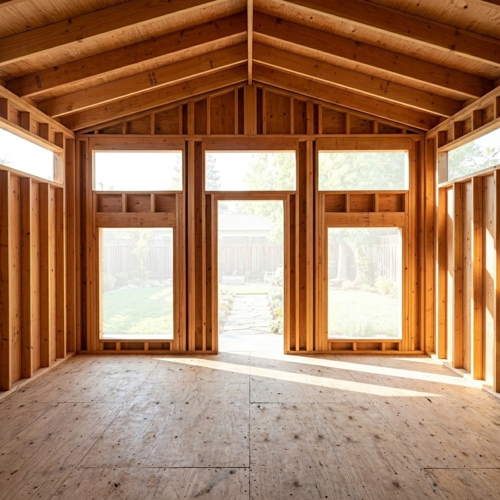 Sutter Executive Unfinished Timber Framing Shell Interior