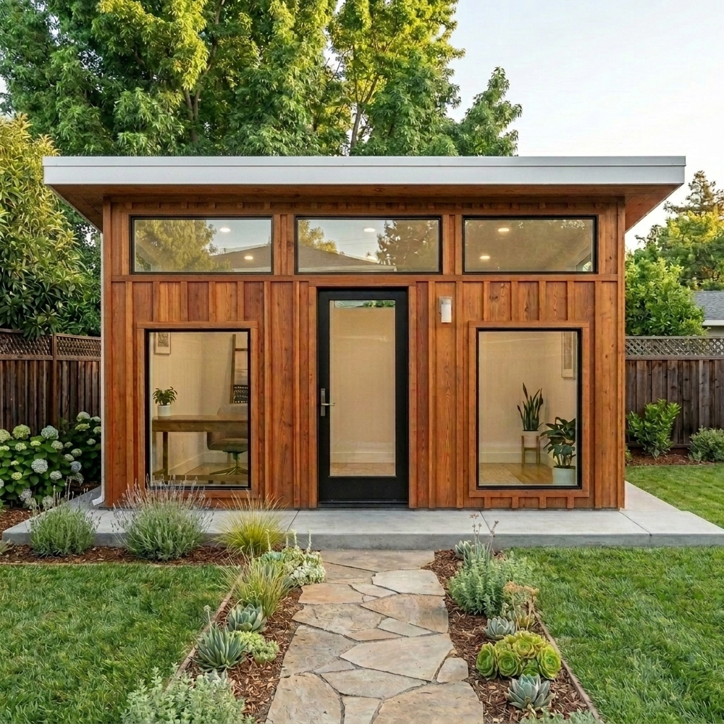 The Sutter Executive 15x8 Craftsman Monoslope Studio in Yuba City