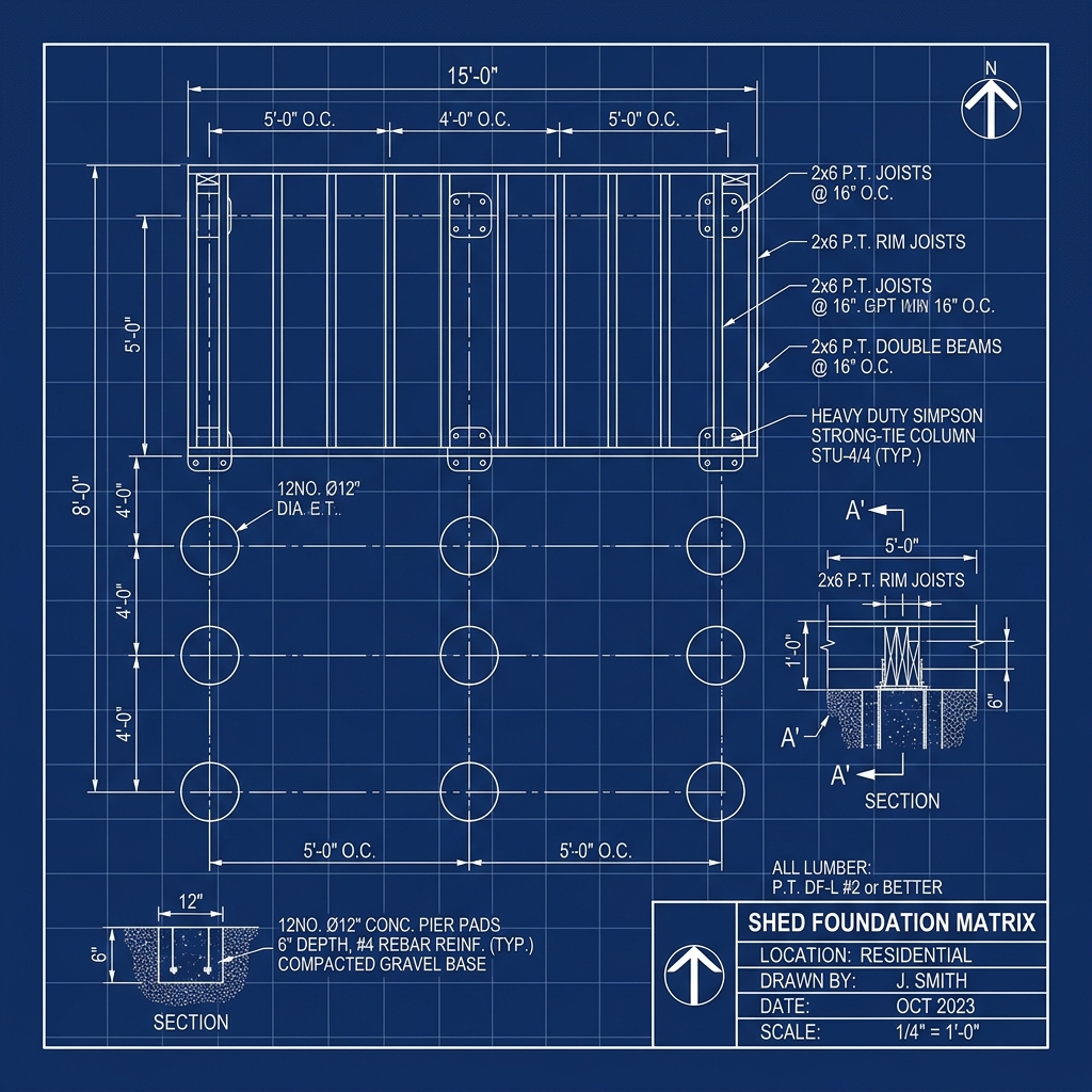 Sutter Executive CAD Foundation Pier Matrix Blueprint