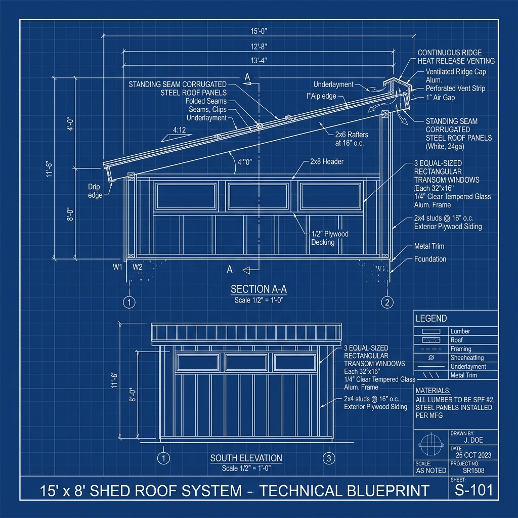 Sutter Executive CAD Roof & Transoms Blueprint