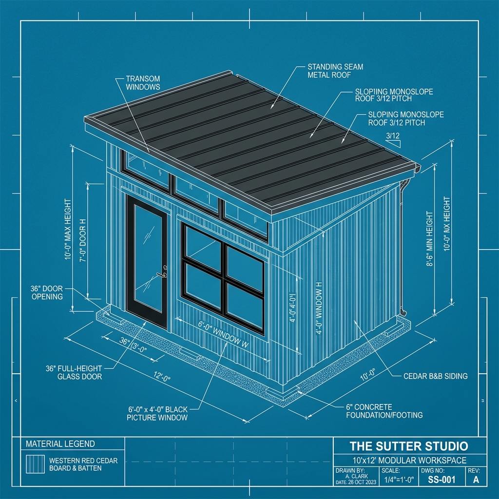 The Sutter Studio CAD Cedar Exterior Blueprint in Gridley
