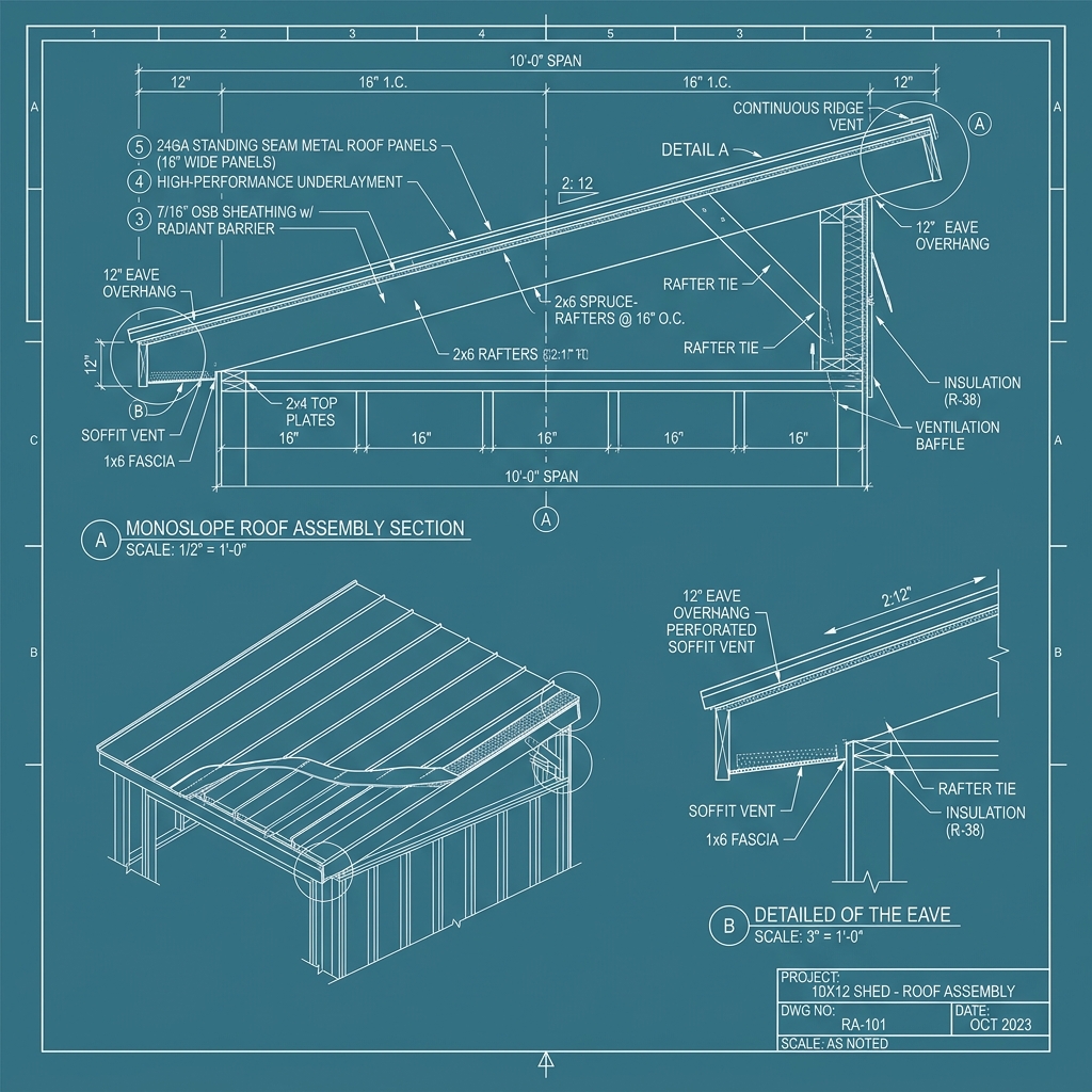 The Sutter Studio CAD Roofing Blueprint in Gridley