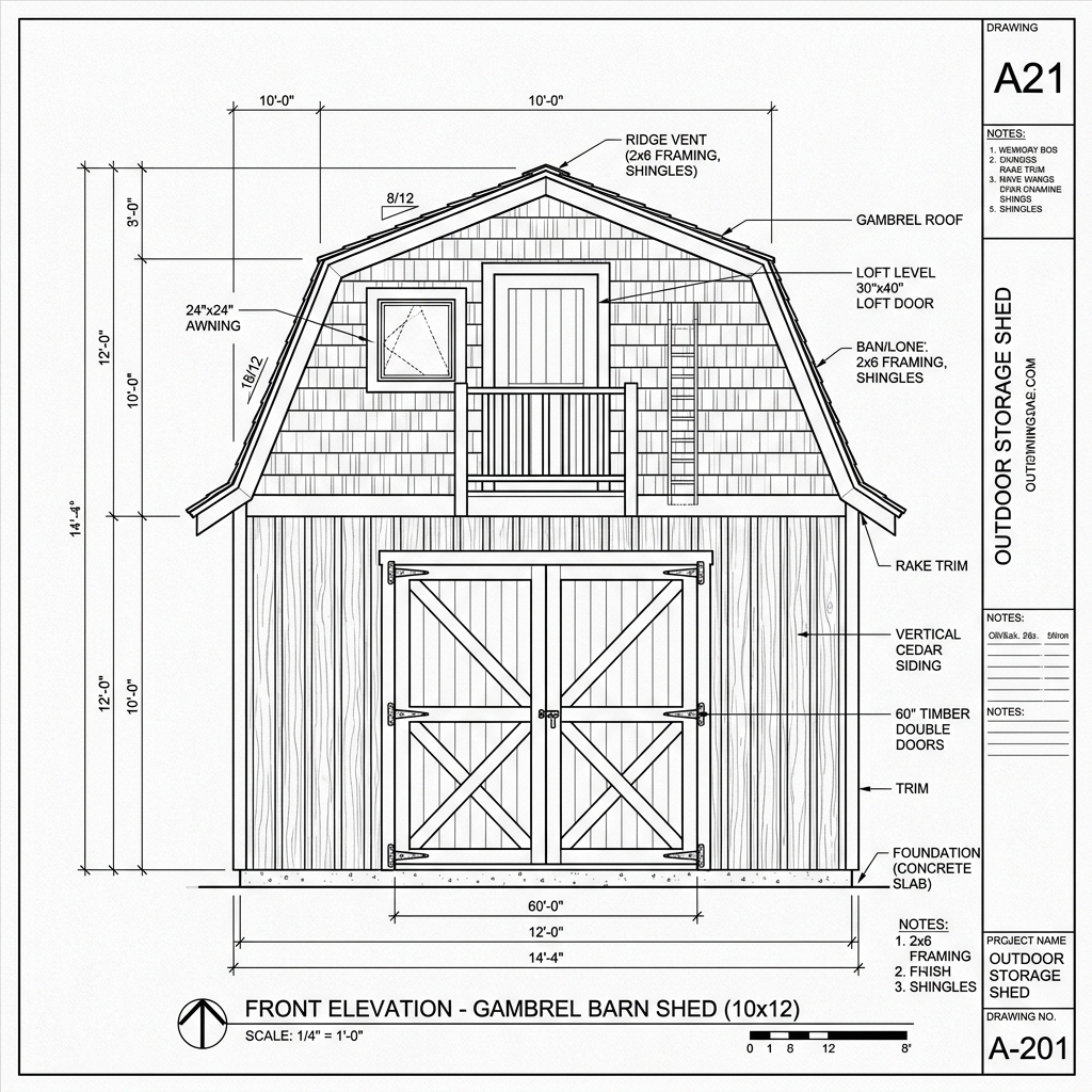 The Valley Vault CAD Cedar Exterior Blueprint in Gridley